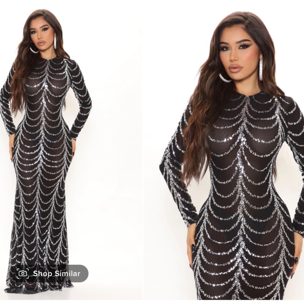 Gorgeous Black and Silver Sequined Dress - Fashion Nova